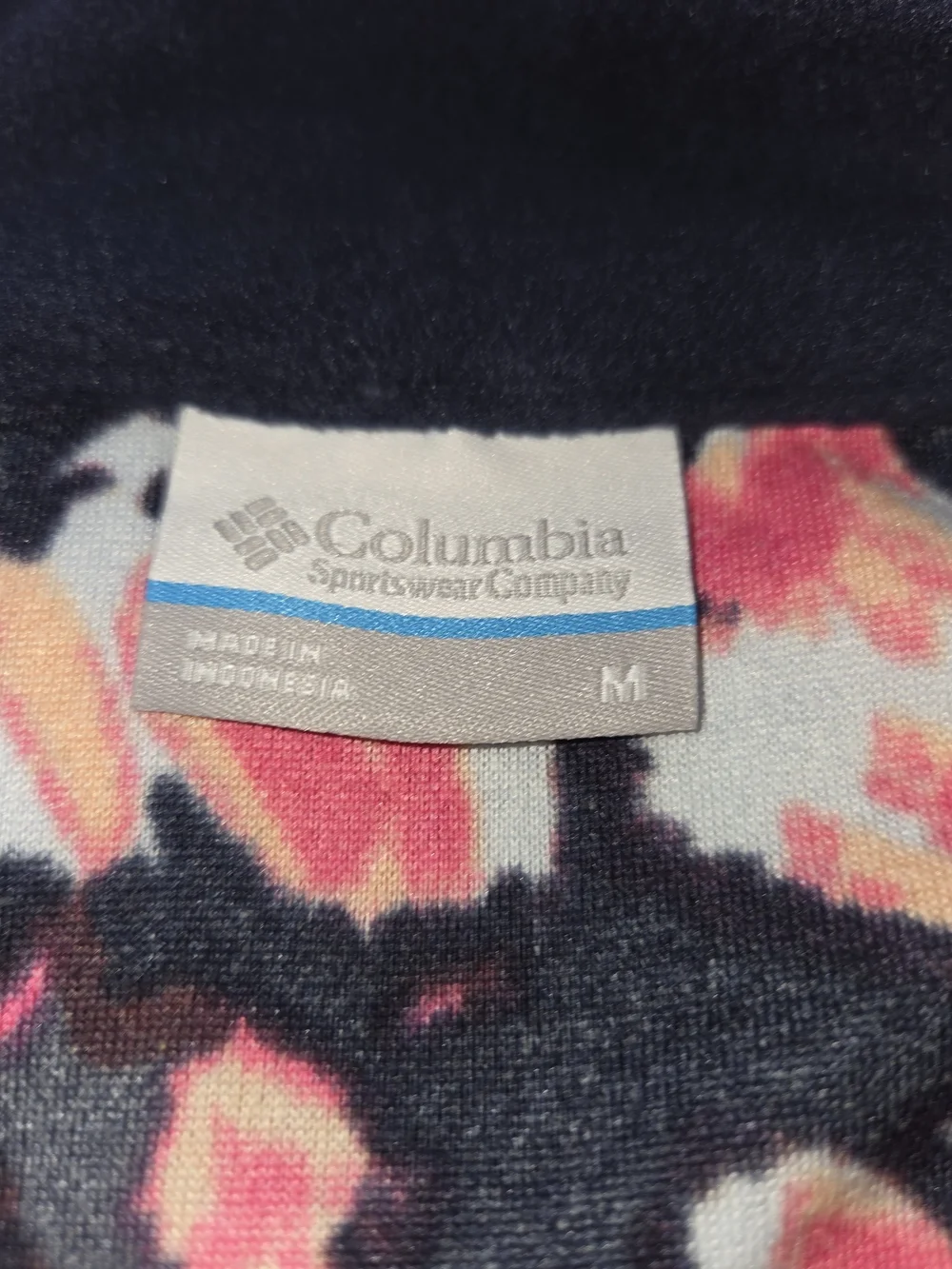 Columbia Women's Black, Pink & Cream Patterned Zip-Up Fleece